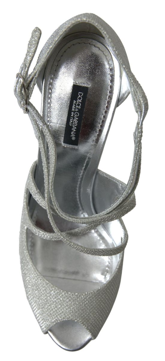 Dolce &amp; Gabbana Elegante schimmernde silberne High Heels