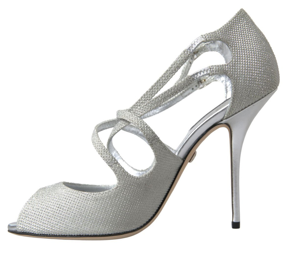 Dolce &amp; Gabbana Elegante schimmernde silberne High Heels