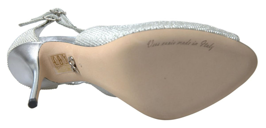 Dolce &amp; Gabbana Elegante schimmernde silberne High Heels