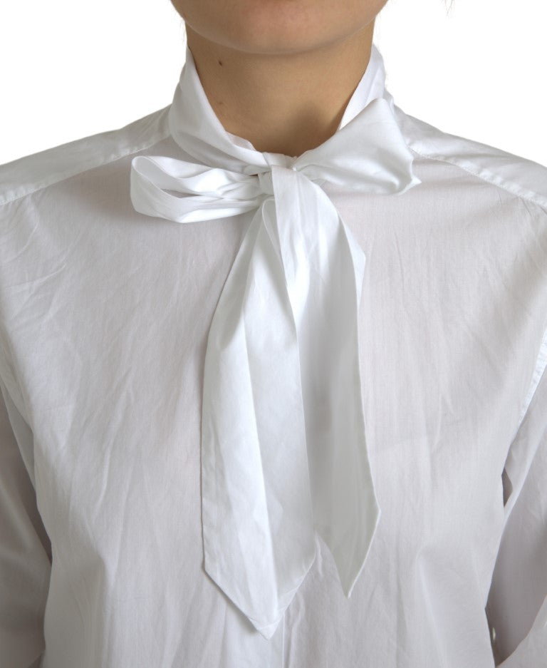 Chemise élégante à manches longues en coton blanc Dolce &amp; Gabbana