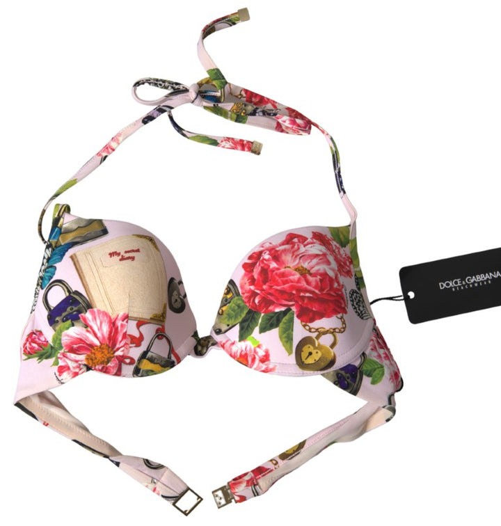 Dolce &amp; Gabbana Schickes Bikinioberteil mit Blumenmuster, Eleganz