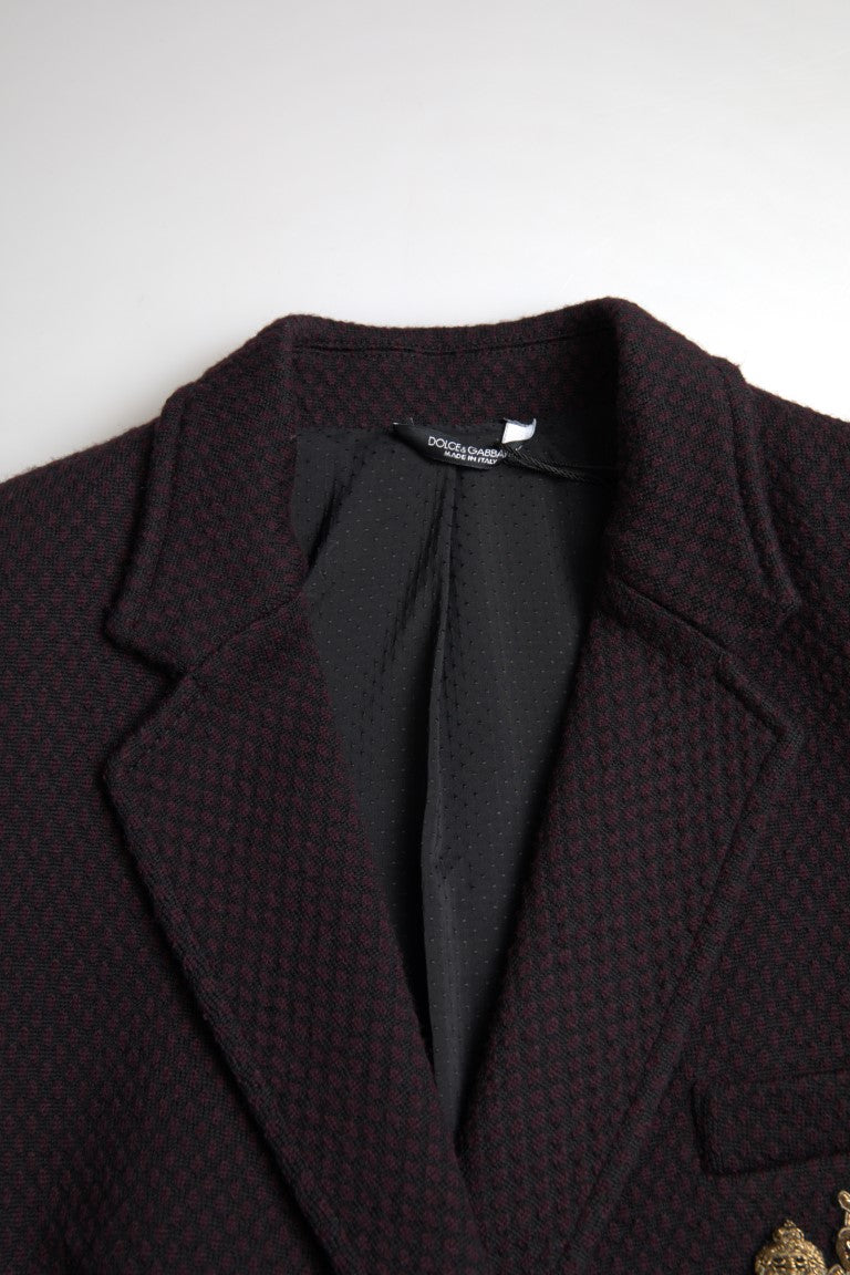 Blazer croisé violet élégant en laine Dolce &amp; Gabbana