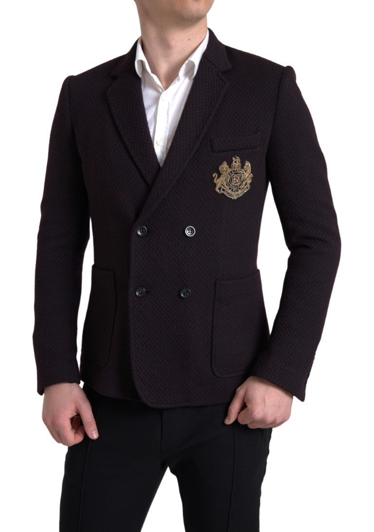 Blazer croisé violet élégant en laine Dolce &amp; Gabbana