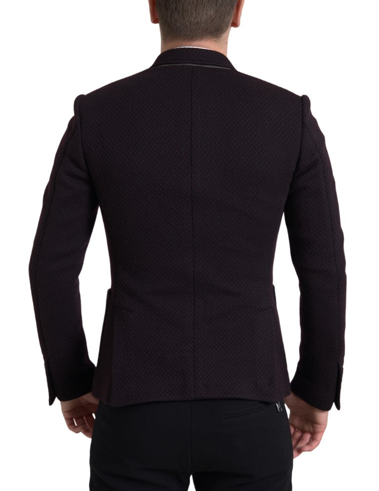 Blazer croisé violet élégant en laine Dolce &amp; Gabbana
