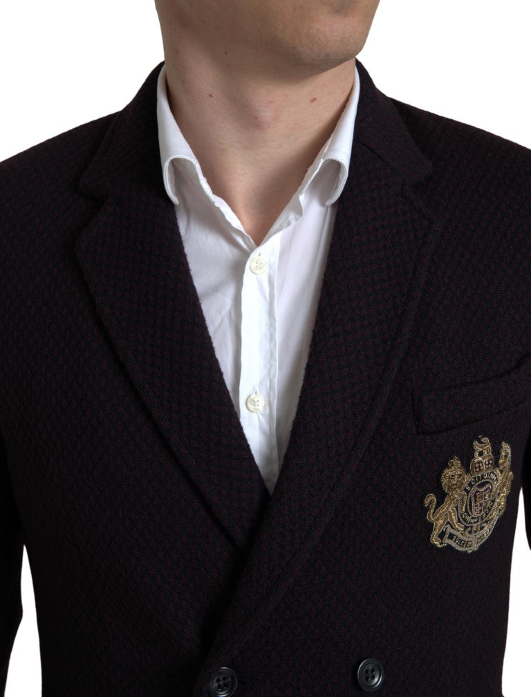 Blazer croisé violet élégant en laine Dolce &amp; Gabbana