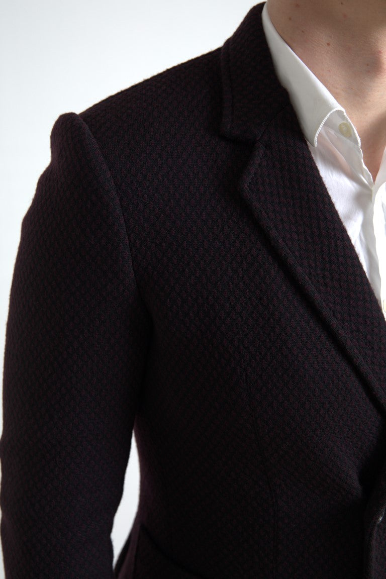 Blazer croisé violet élégant en laine Dolce &amp; Gabbana