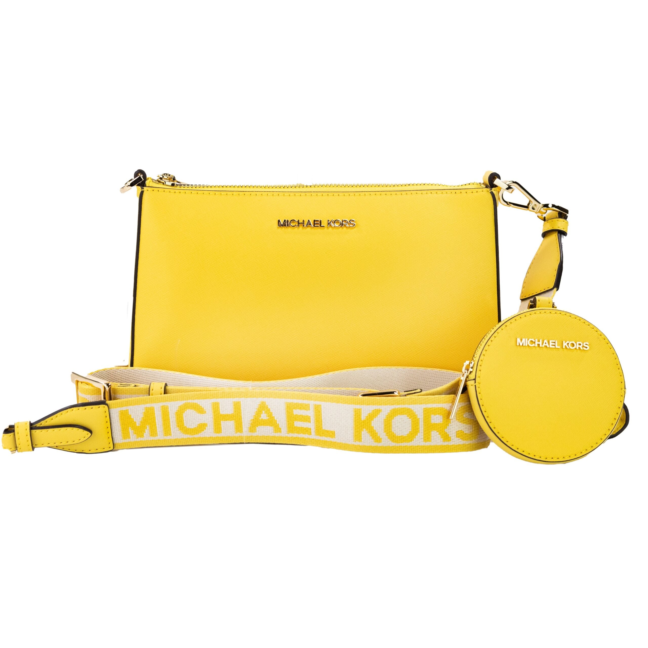 Michael Kors Jet Set Narzissen Vegane Umhängetasche mit Tech-Befestigung