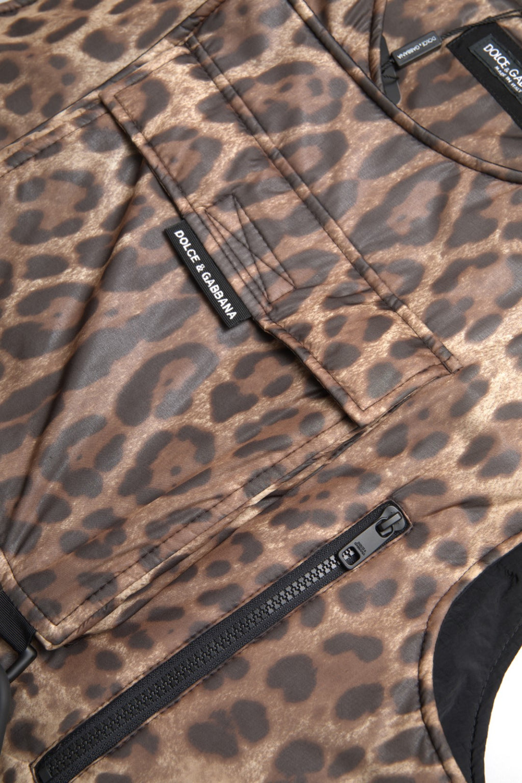 Gilet léopard en soie Dolce &amp; Gabbana, vêtements de sport exclusifs
