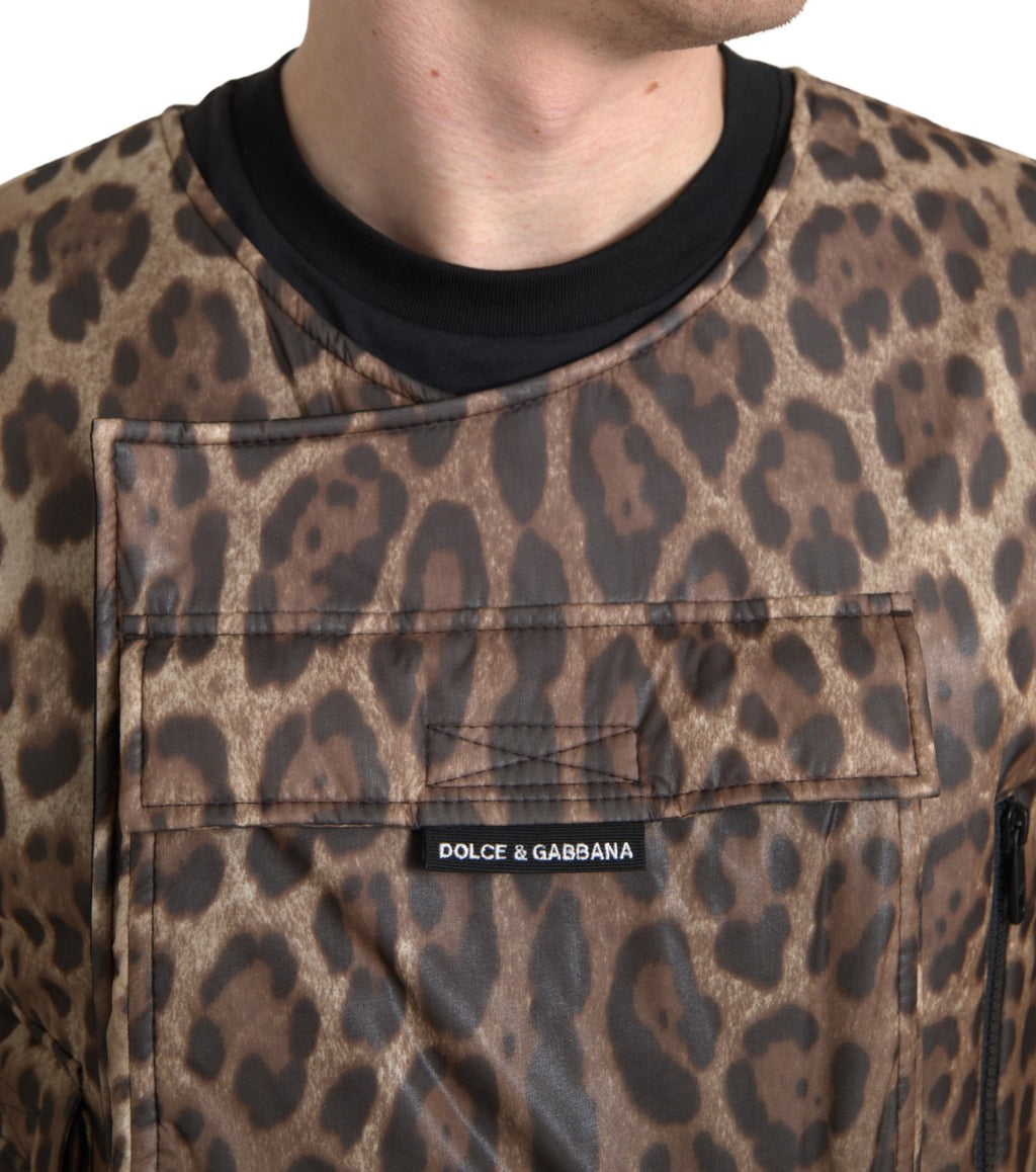 Gilet léopard en soie Dolce &amp; Gabbana, vêtements de sport exclusifs