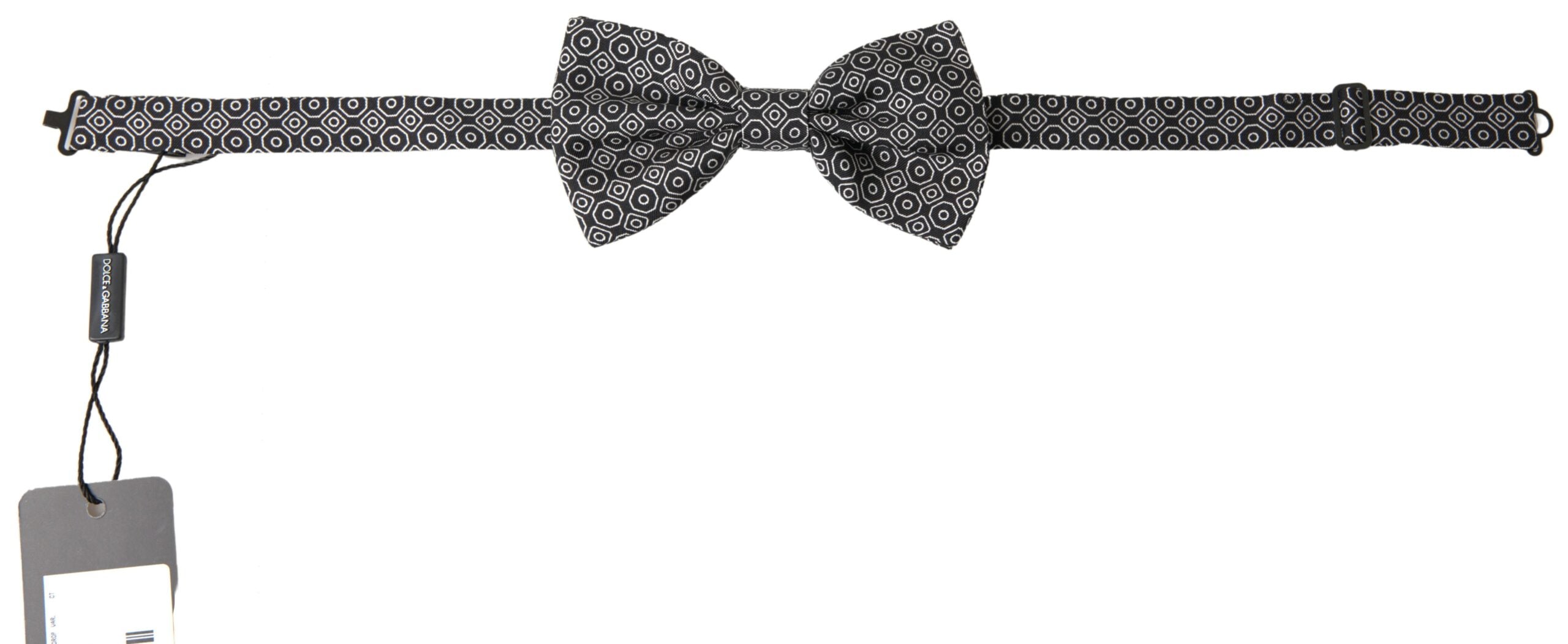 Dolce &amp; Gabbana Elegante schwarz-weiße Seidenfliege