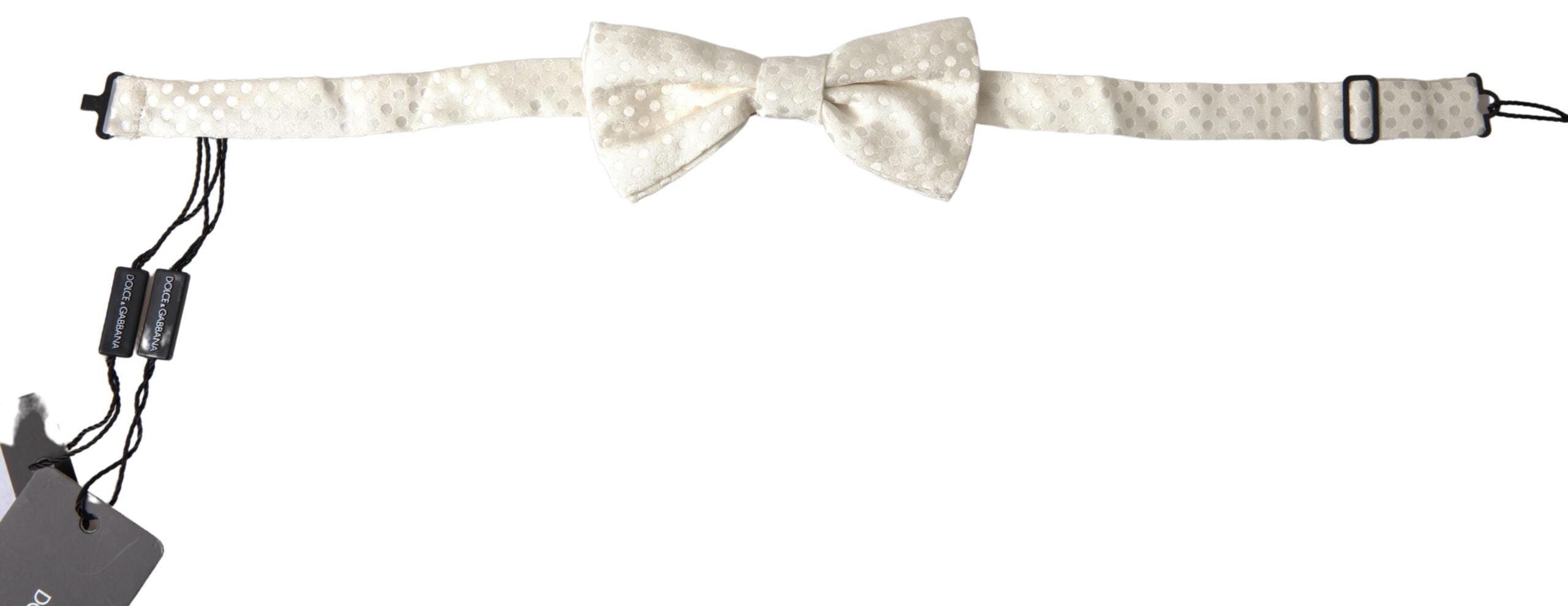 Dolce &amp; Gabbana – Elegante Seidenfliege mit Fantasiemuster in Elfenbein