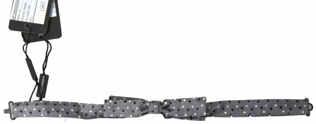 Dolce &amp; Gabbana Elegante graue Seidenfliege
