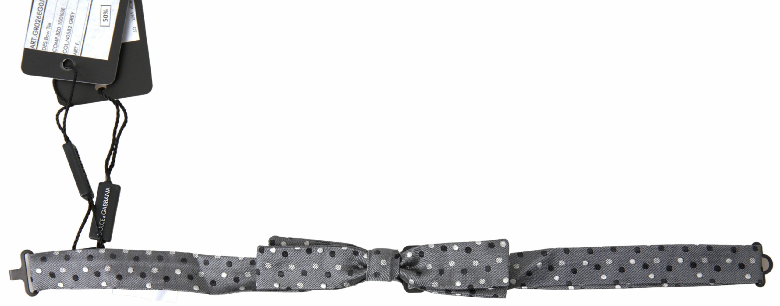Dolce &amp; Gabbana Elegante graue Seidenfliege