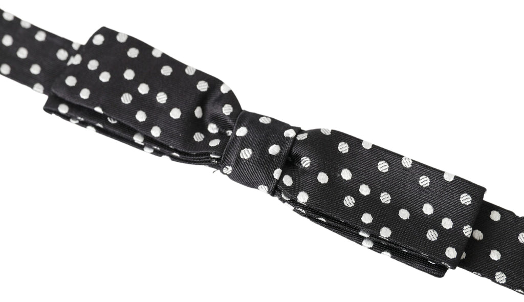 Dolce &amp; Gabbana – Elegante schwarze Seidenfliege mit Logodetail