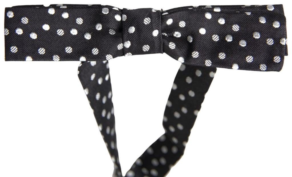 Dolce &amp; Gabbana – Elegante schwarze Seidenfliege mit Logodetail