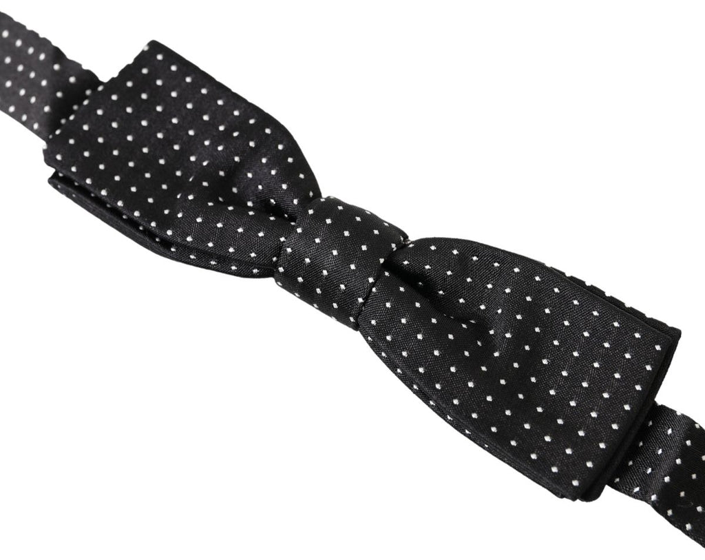 Dolce &amp; Gabbana Elegante schwarze Seidenfliege