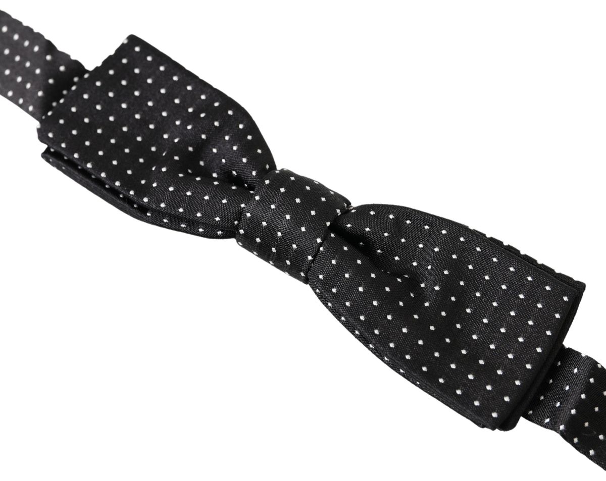 Dolce &amp; Gabbana Elegante schwarze Seidenfliege