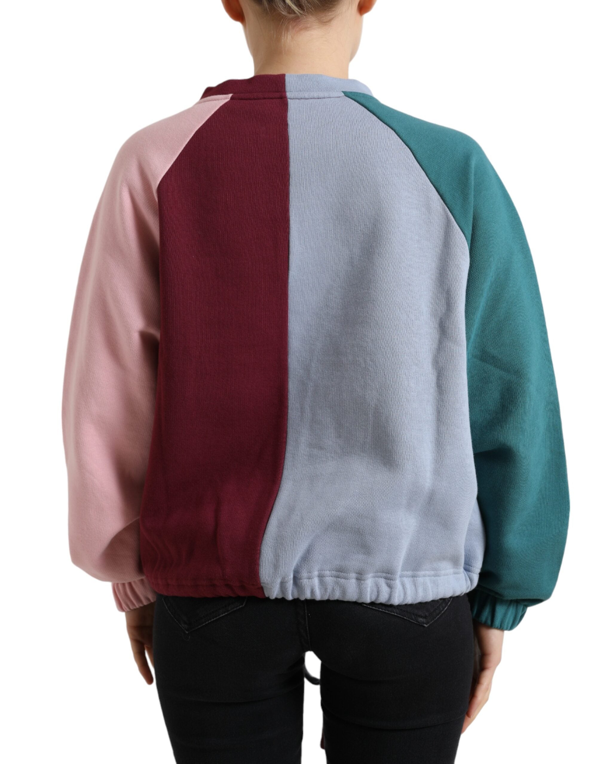 Dolce &amp; Gabbana Eleganter mehrfarbiger Baumwollpullover mit Rundhalsausschnitt