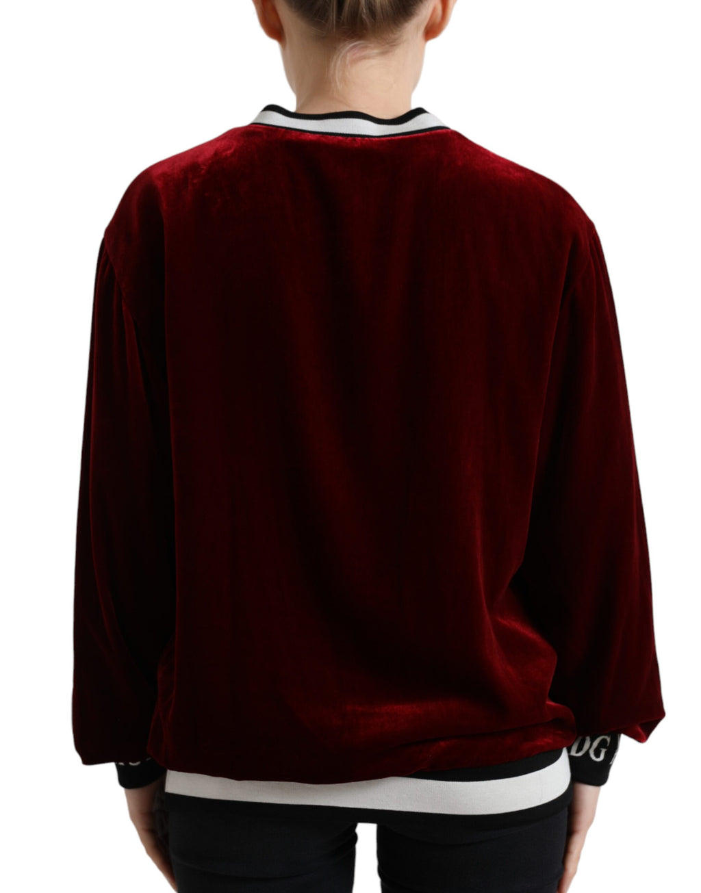 Dolce &amp; Gabbana Eleganter Pullover aus Seidenmischung in Bordeaux