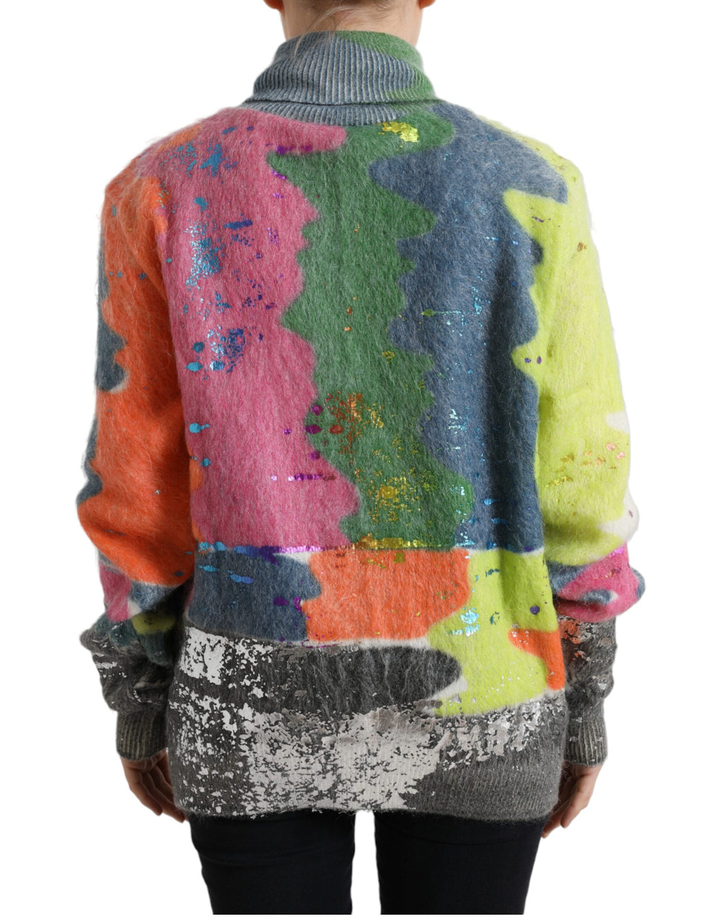 Dolce &amp; Gabbana – Rollkragenpullover aus mehrfarbigem Mohair mit Streifen