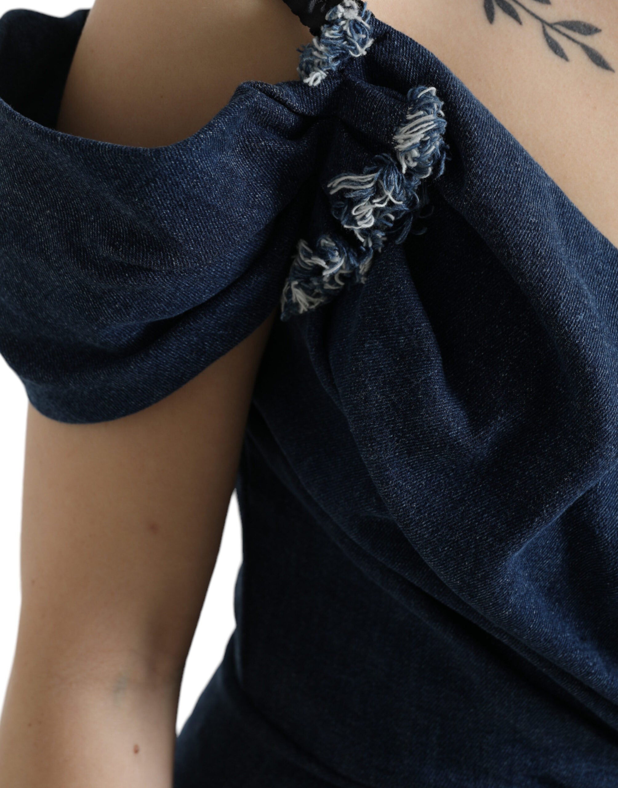 Dolce &amp; Gabbana Élégante robe fourreau bleue bicolore