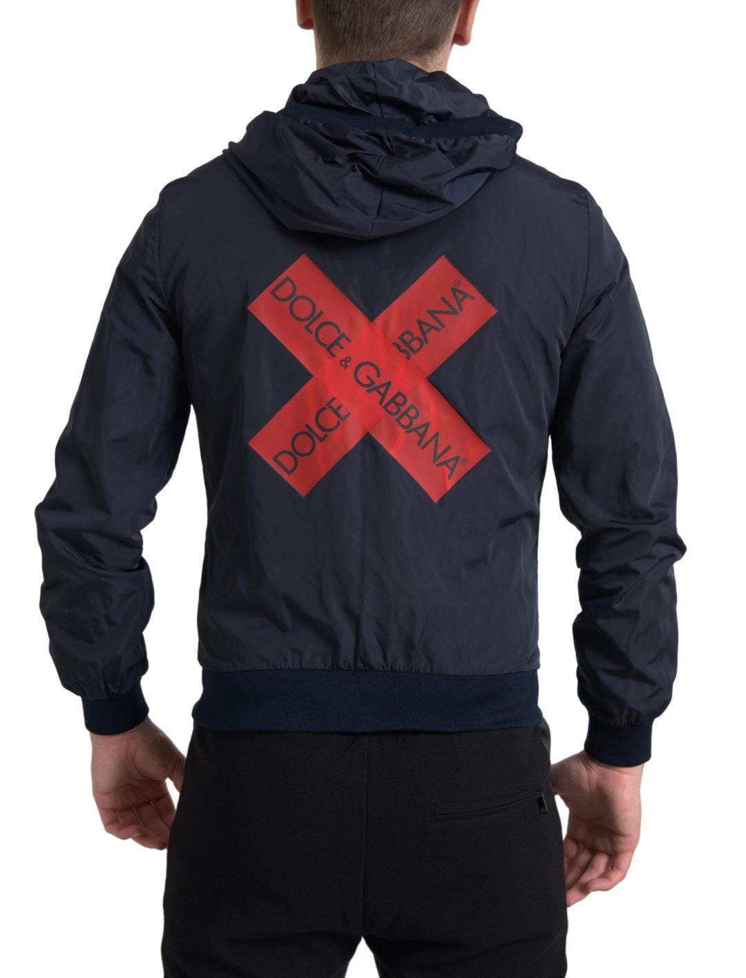 Dolce &amp; Gabbana Elegantes blaues Kapuzensweatshirt mit Reißverschluss