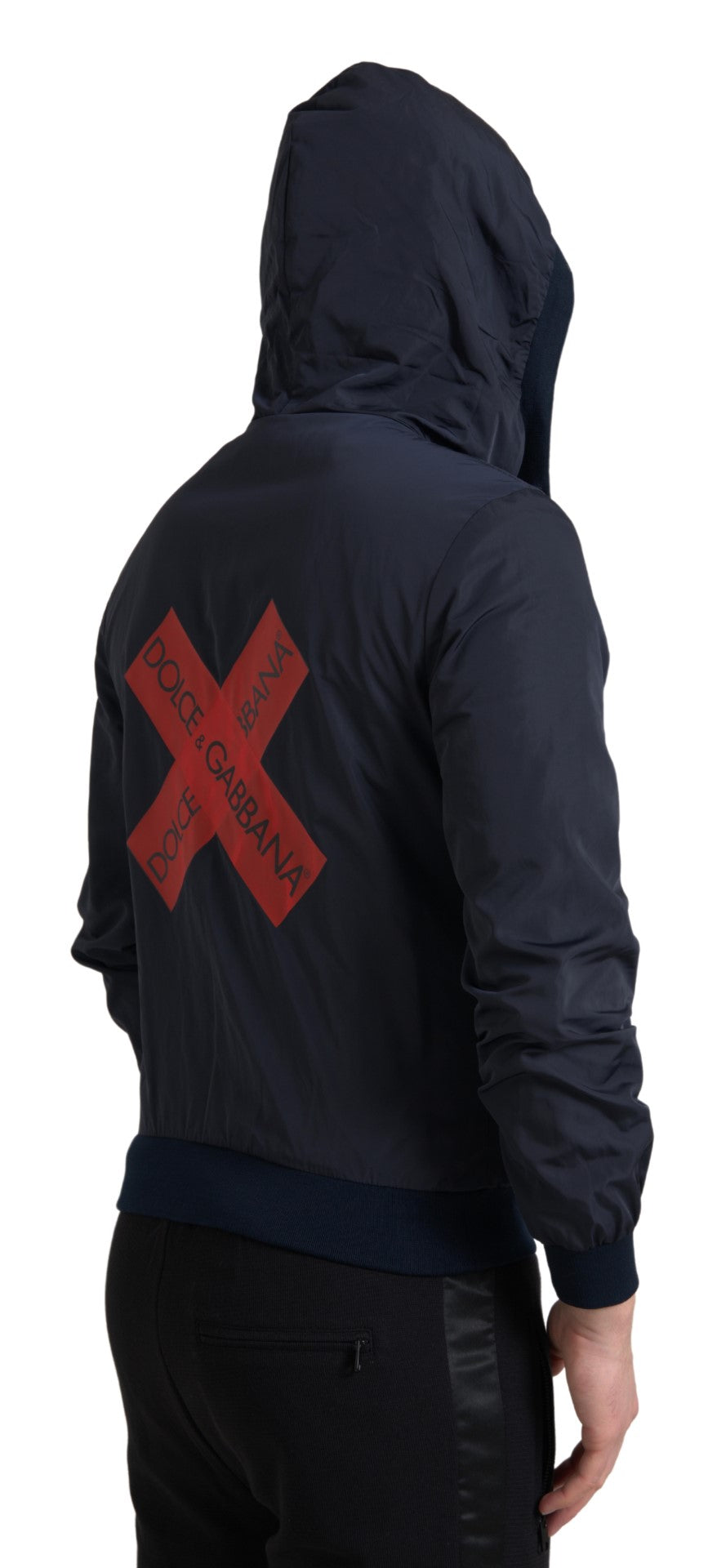 Dolce &amp; Gabbana Elegantes blaues Kapuzensweatshirt mit Reißverschluss