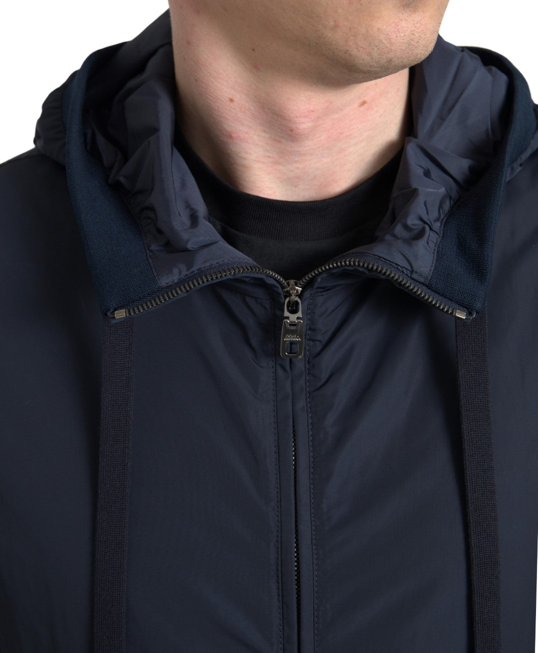 Dolce &amp; Gabbana Elegantes blaues Kapuzensweatshirt mit Reißverschluss