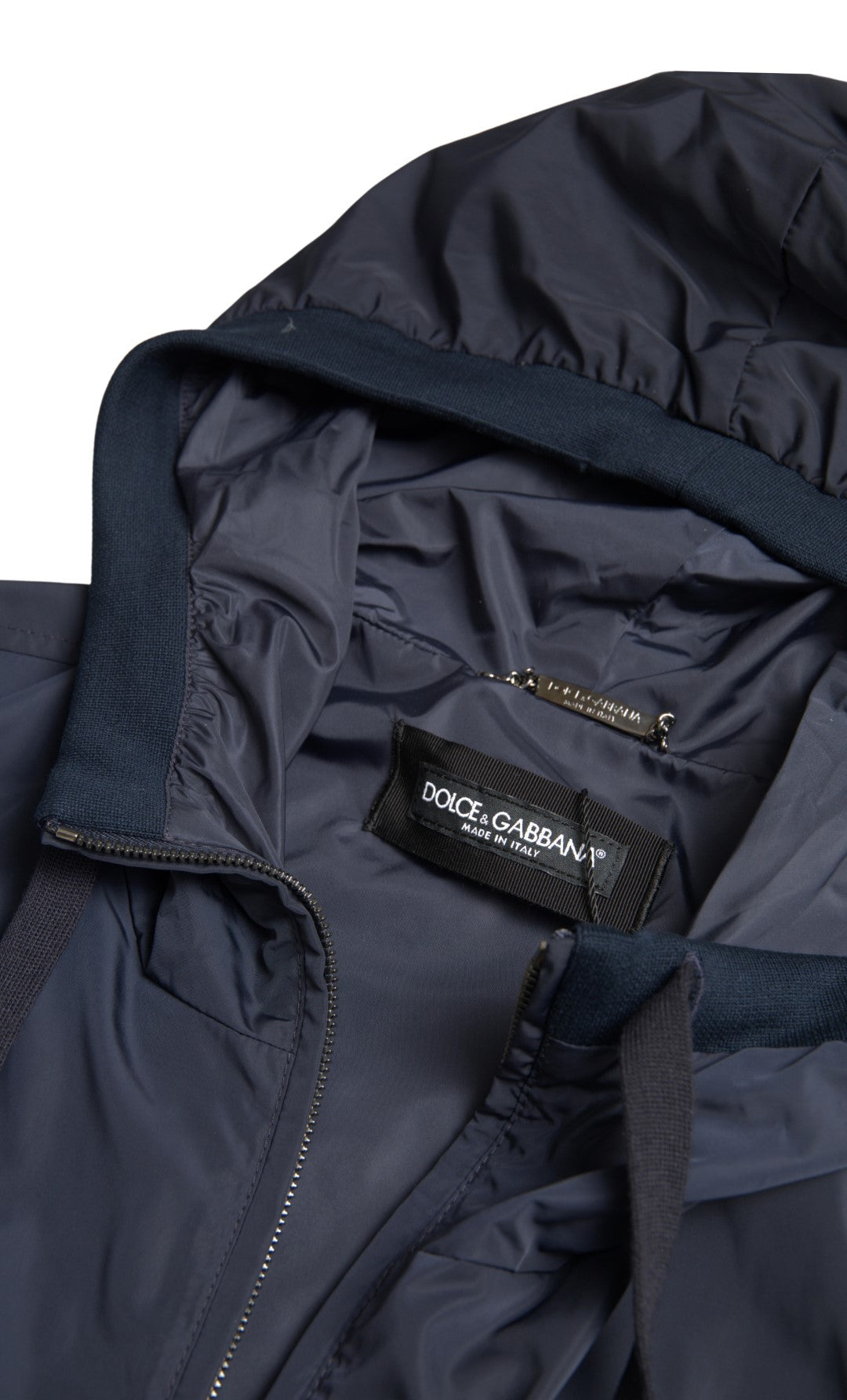Dolce &amp; Gabbana Elegantes blaues Kapuzensweatshirt mit Reißverschluss