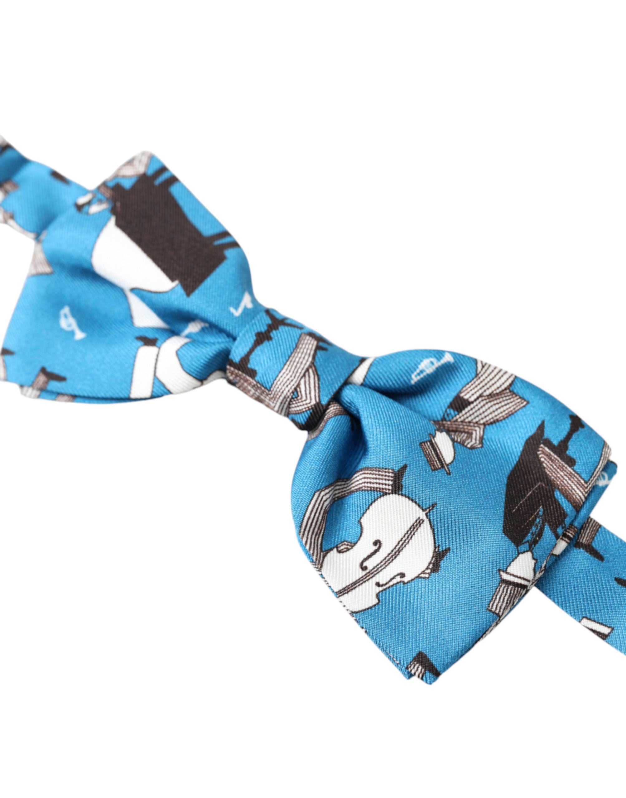 Dolce &amp; Gabbana Elegante Seidenfliege in Blau für den Jazz Club