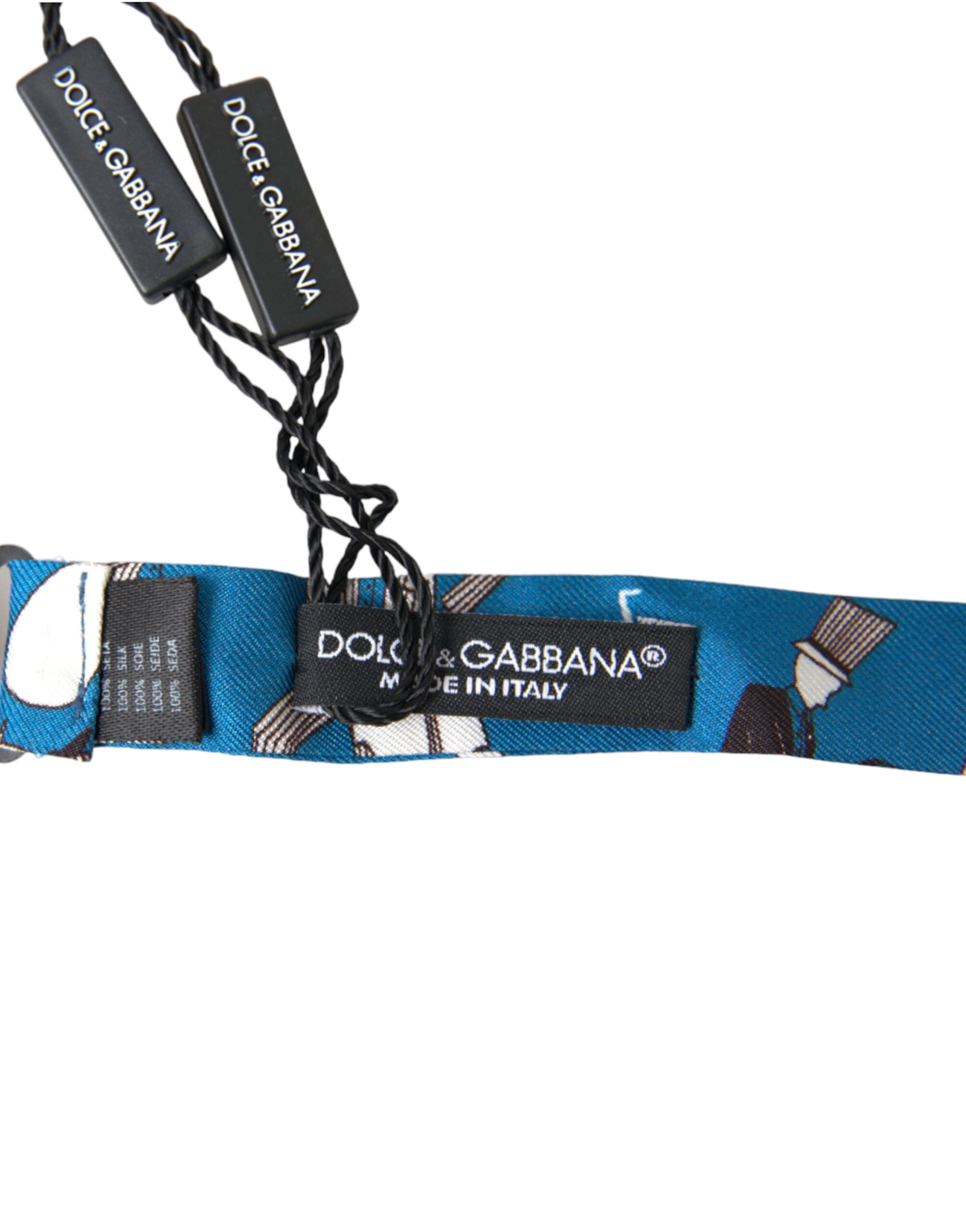 Dolce &amp; Gabbana Elegante Seidenfliege in Blau für den Jazz Club