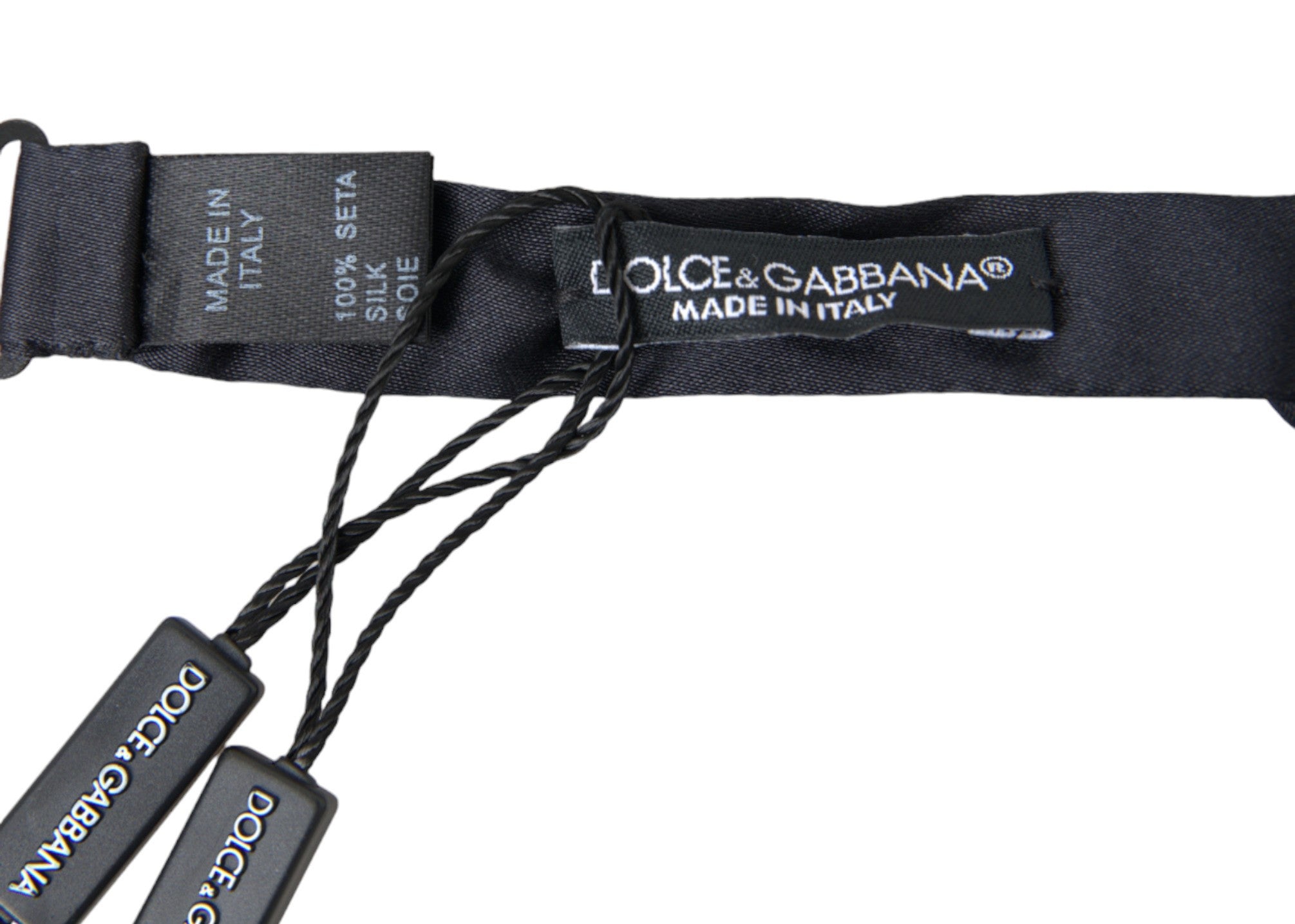 Dolce &amp; Gabbana Elegante dunkelblaue Seidenfliege