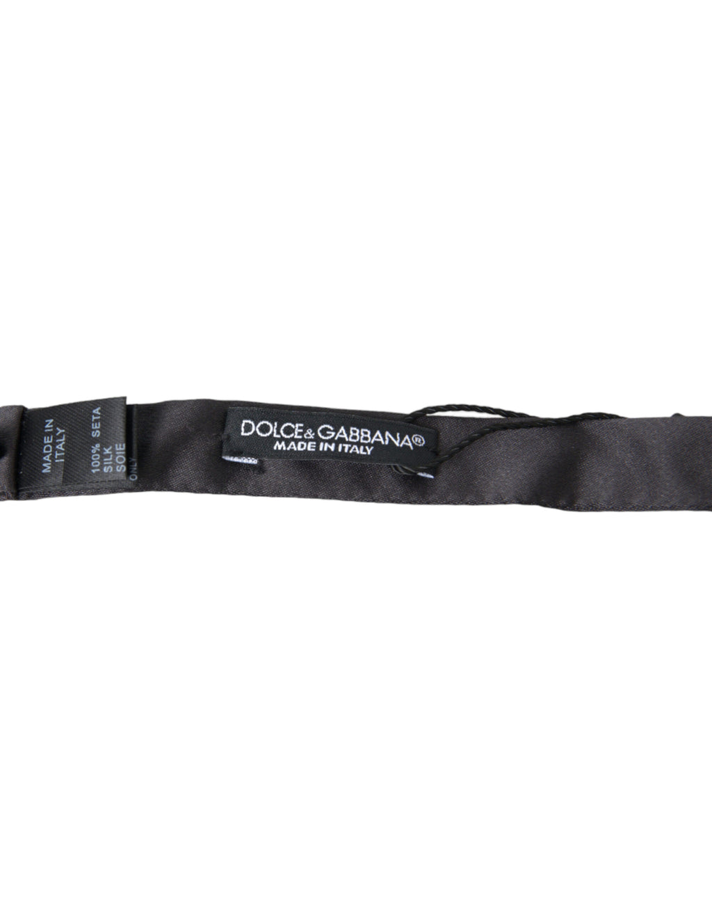 Dolce &amp; Gabbana Elegante Fliege aus anthrazitfarbener Seide