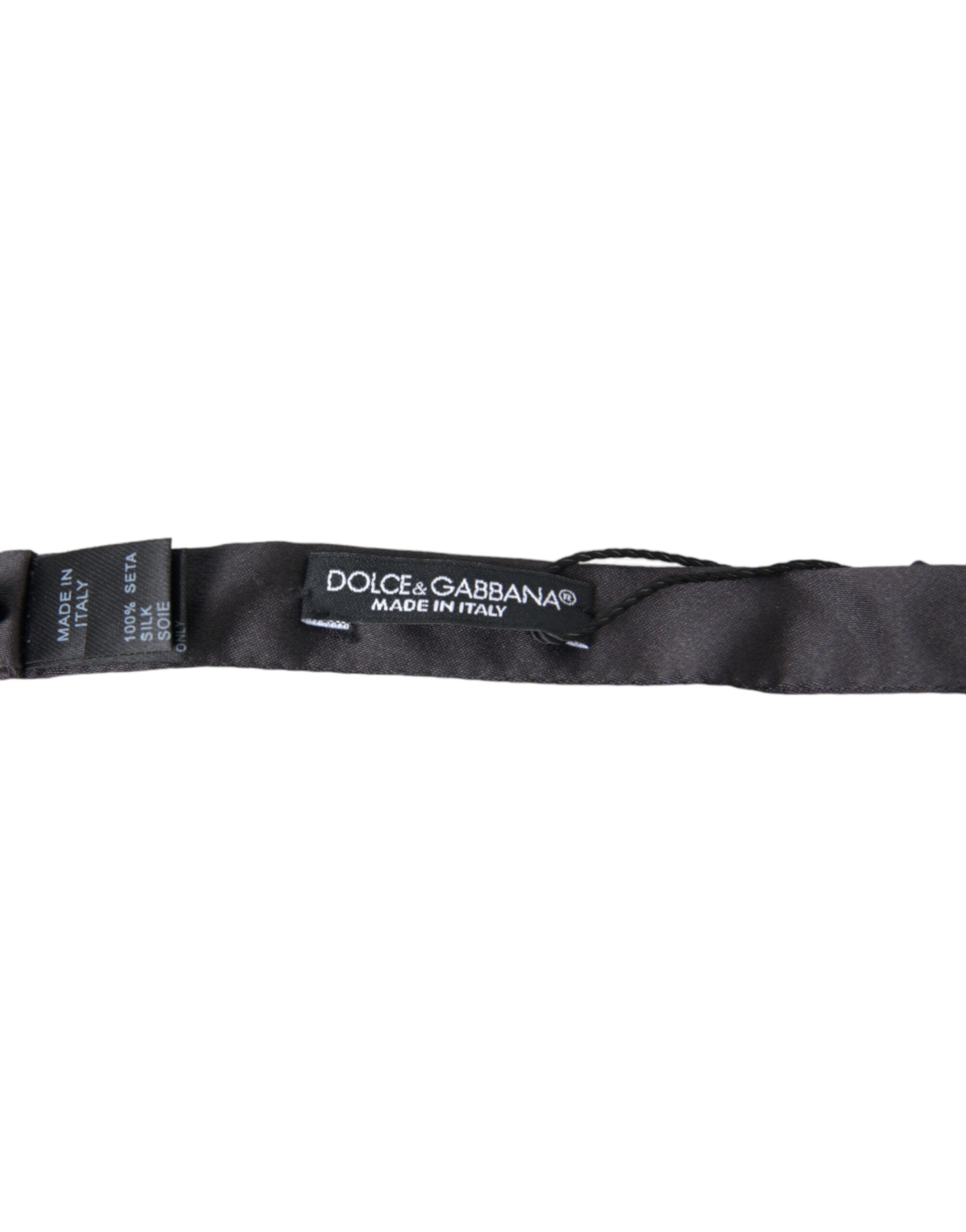 Dolce &amp; Gabbana Elegante Fliege aus anthrazitfarbener Seide