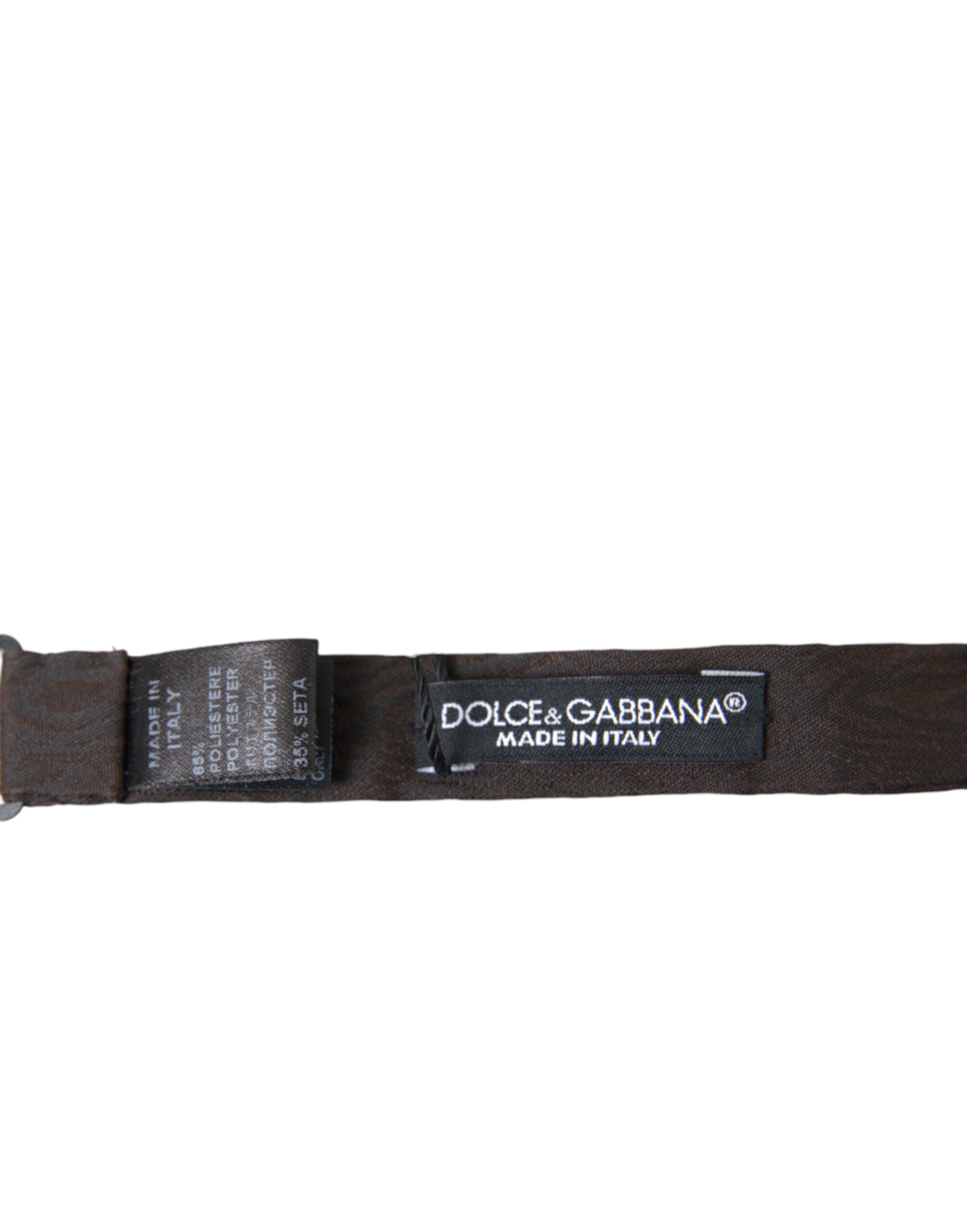 Dolce &amp; Gabbana Elegante Fliege aus brauner Seidenmischung