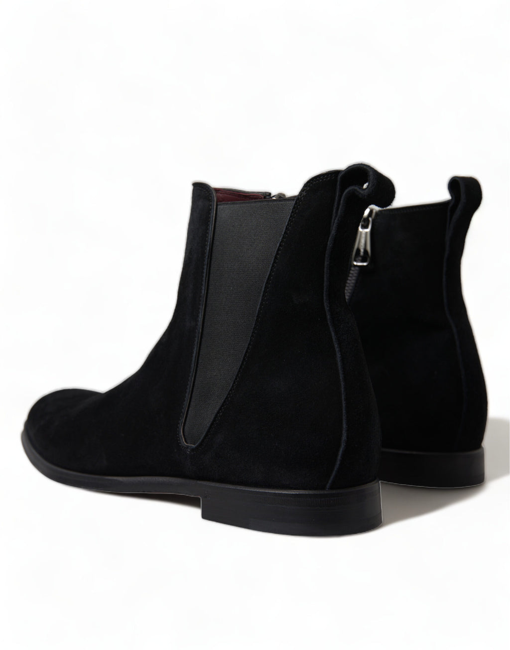 Dolce &amp; Gabbana Elegante schwarze Samtstiefeletten