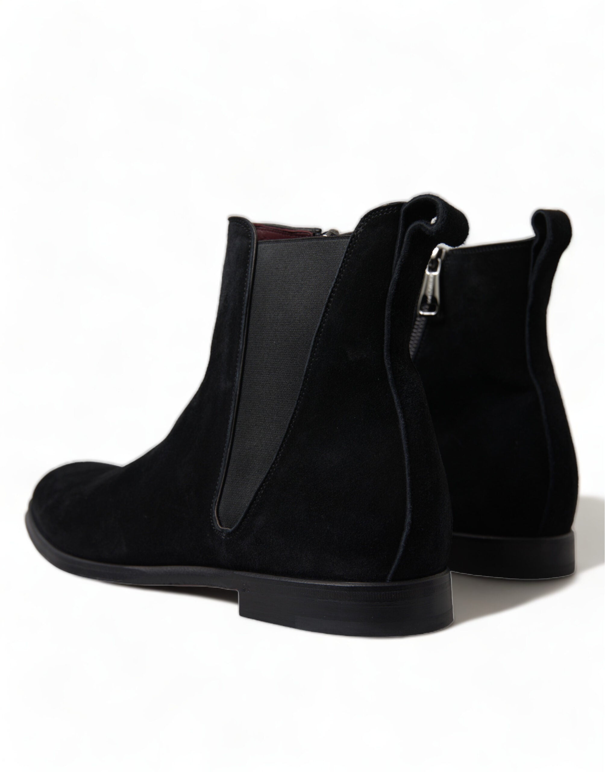 Dolce &amp; Gabbana Elegante schwarze Samtstiefeletten