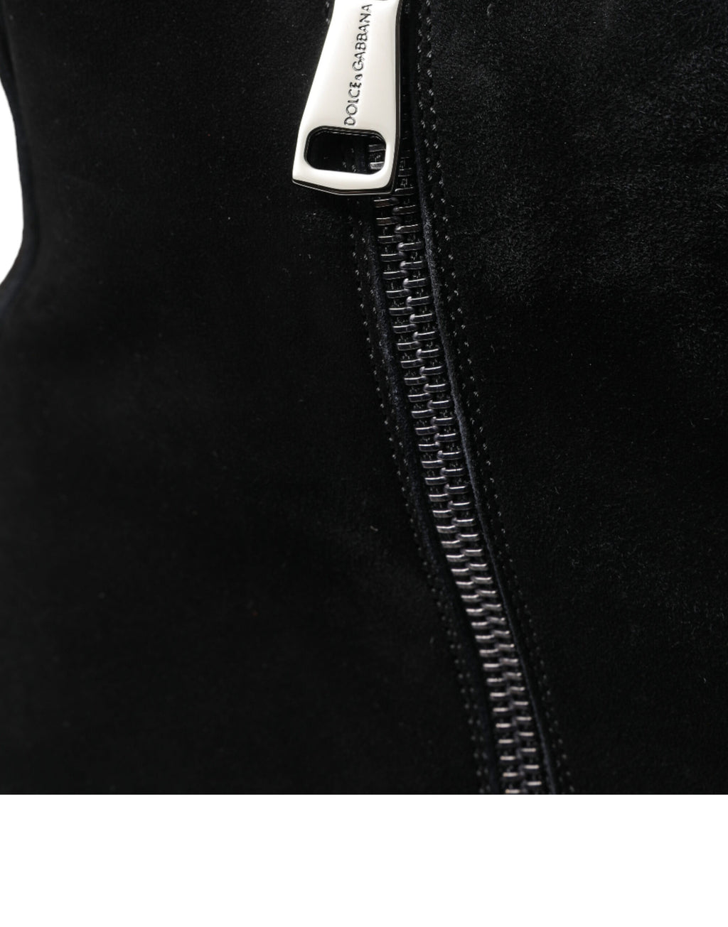 Dolce &amp; Gabbana Elegante schwarze Samtstiefeletten