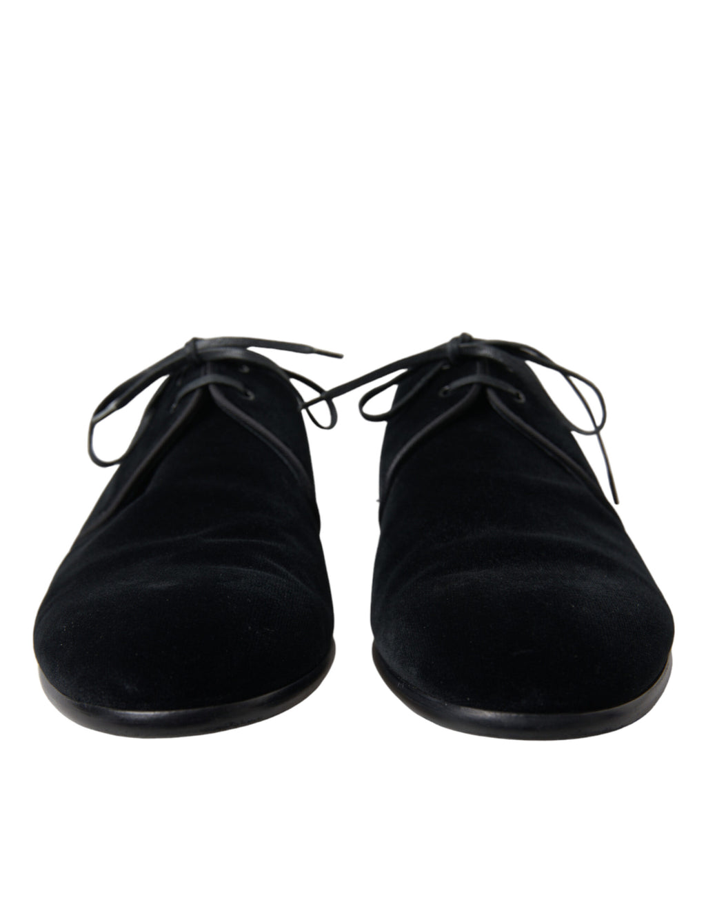 Dolce &amp; Gabbana – Elegante Derby-Schuhe aus schwarzem Samt