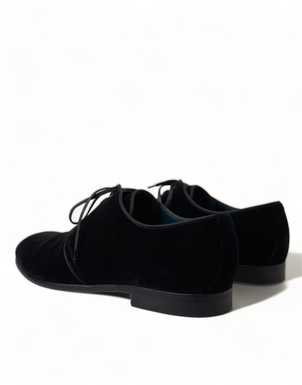 Dolce &amp; Gabbana – Elegante Derby-Schuhe aus schwarzem Samt
