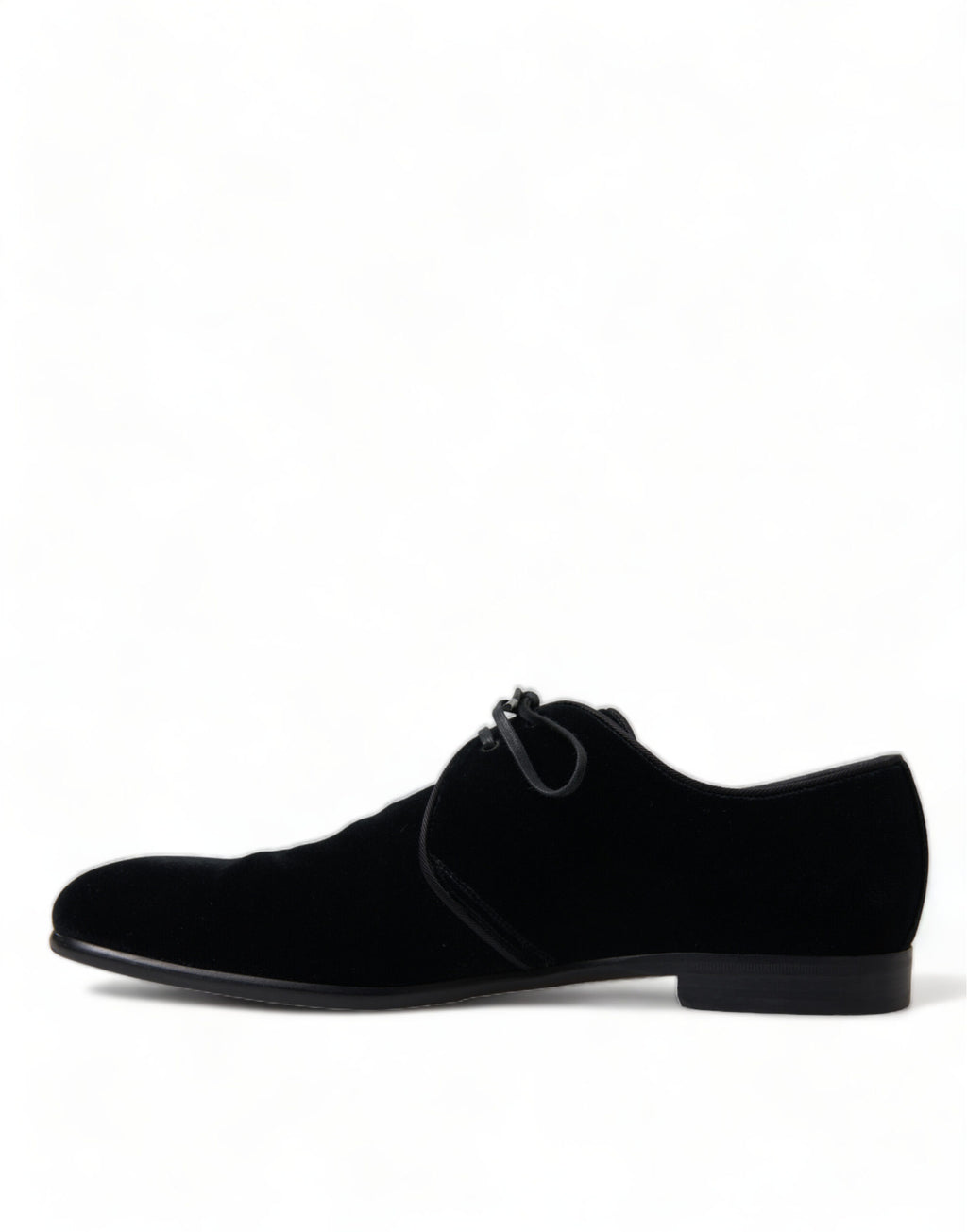 Dolce &amp; Gabbana – Elegante Derby-Schuhe aus schwarzem Samt