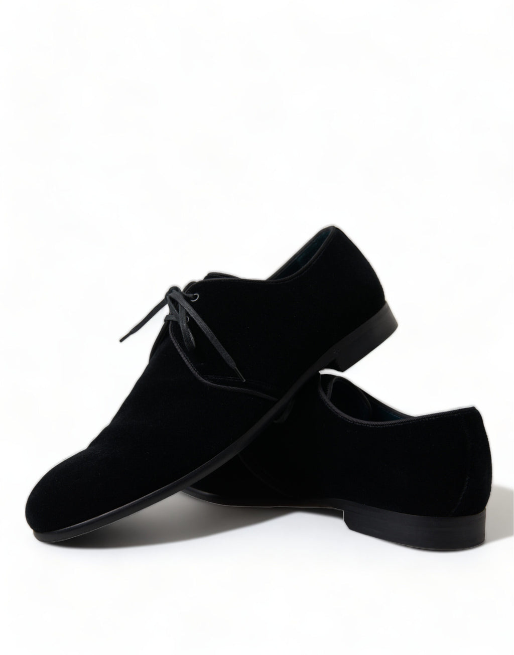 Dolce &amp; Gabbana – Elegante Derby-Schuhe aus schwarzem Samt