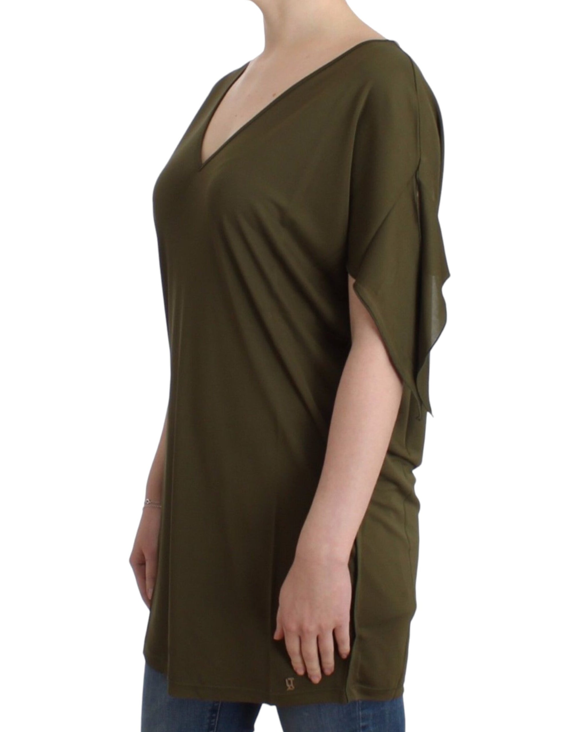 John Galliano Smaragdgrüne Eleganz Seidenbluse - Siebentaschen