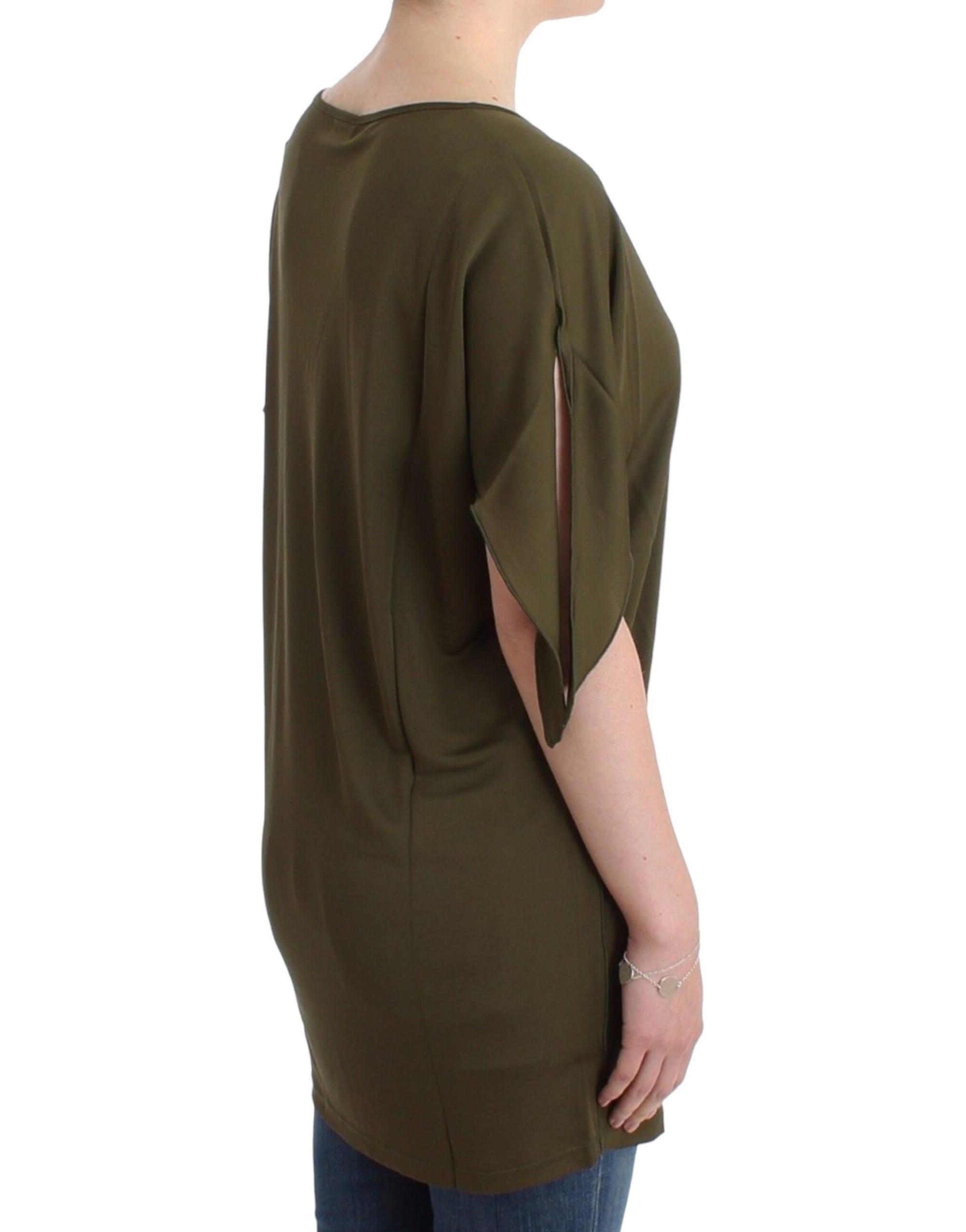 John Galliano Smaragdgrüne Eleganz Seidenbluse - Siebentaschen