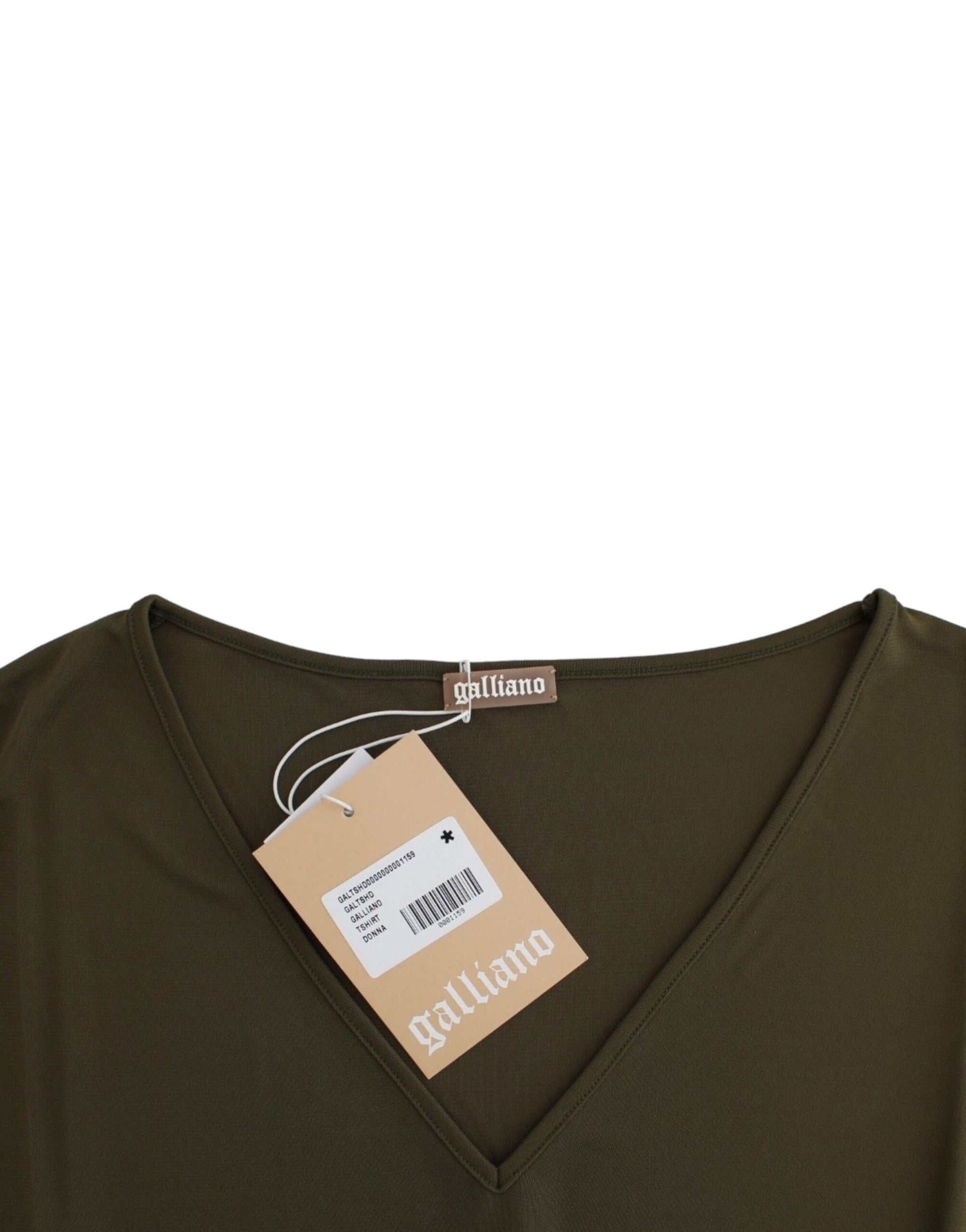 John Galliano Smaragdgrüne Eleganz Seidenbluse - Siebentaschen
