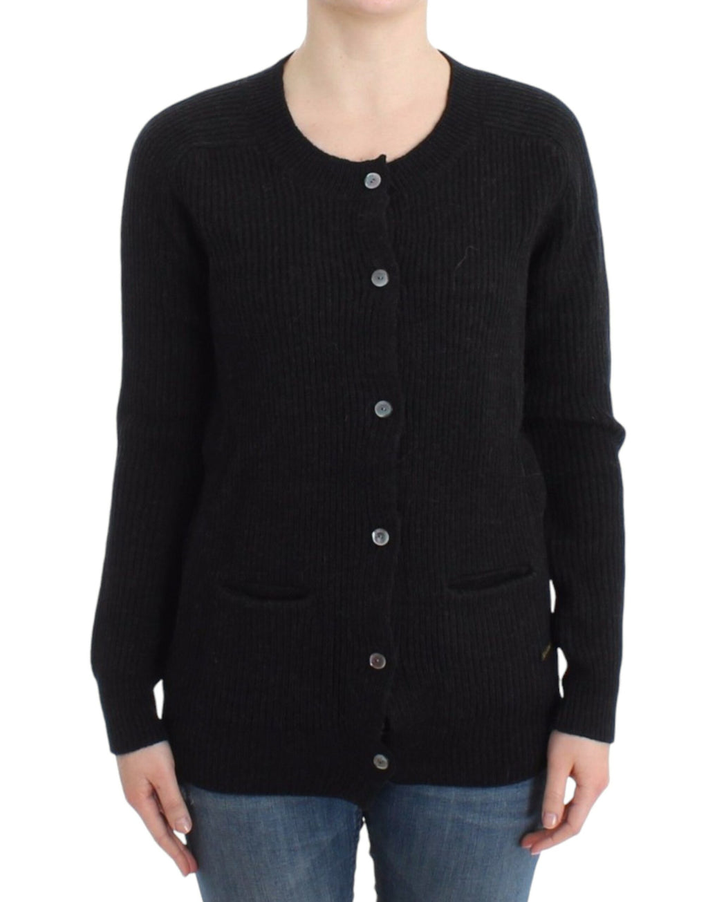 John Galliano Schicke Wollstrickjacke mit transparentem Rücken - Siebentaschen