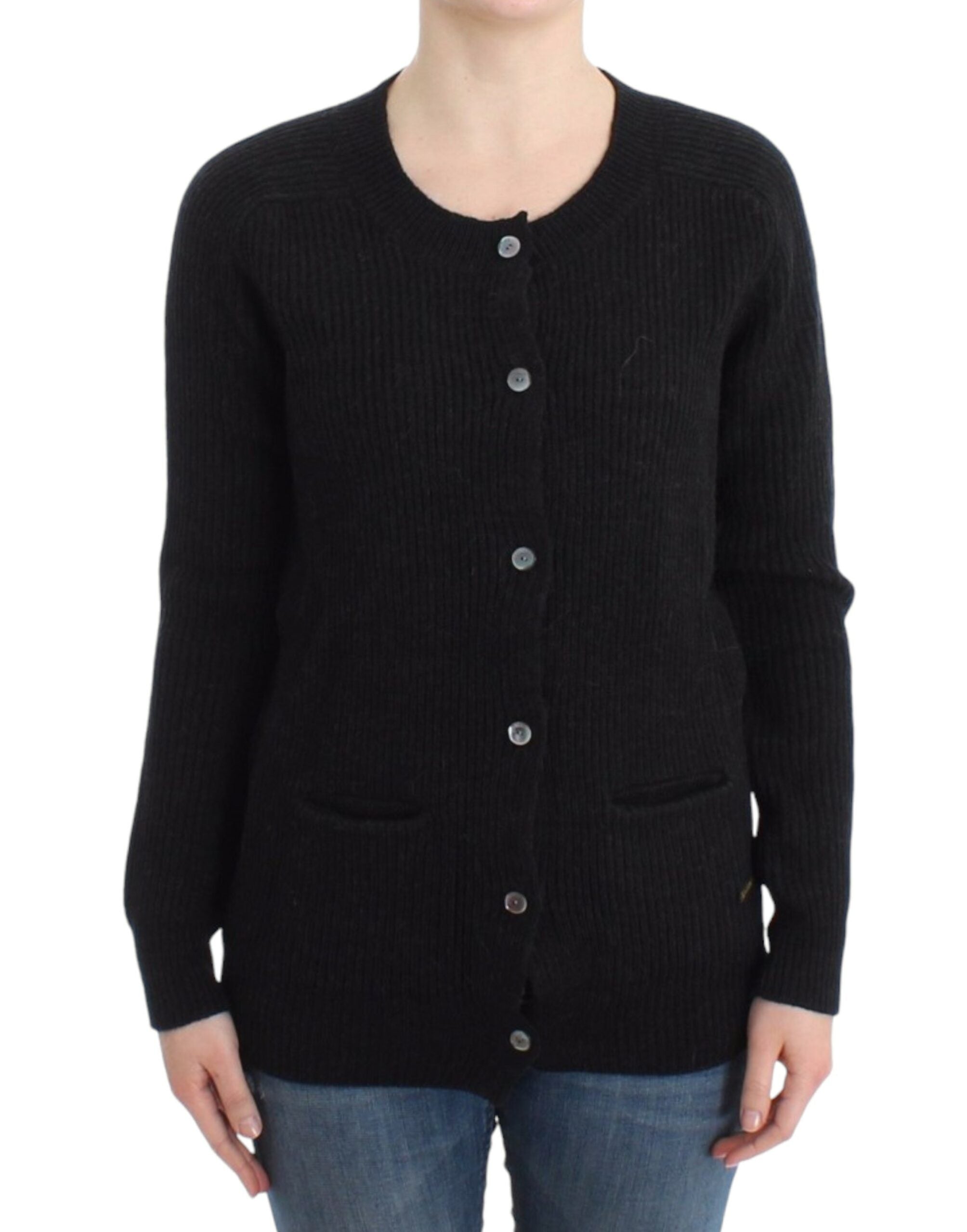 John Galliano Schicke Wollstrickjacke mit transparentem Rücken - Siebentaschen