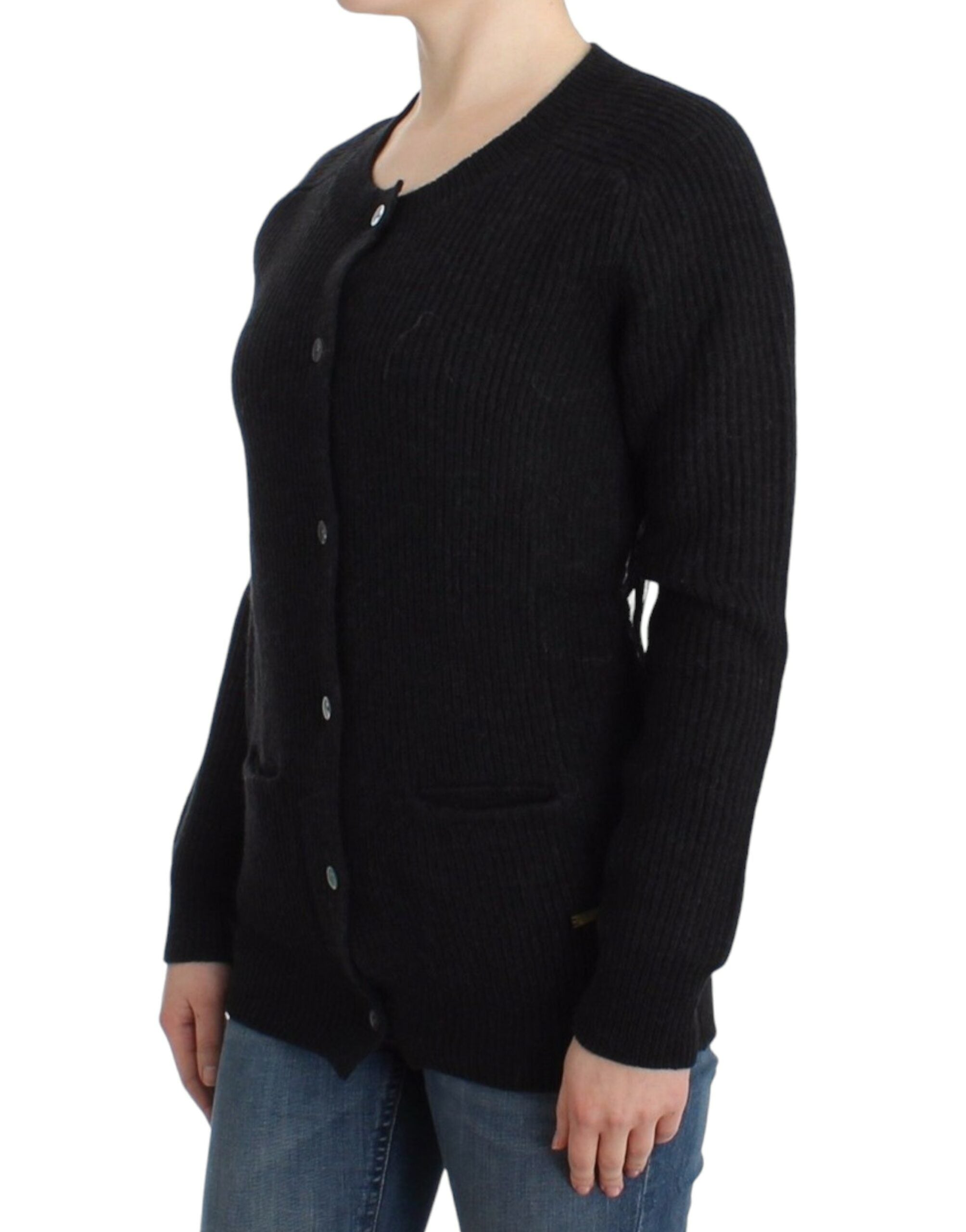 John Galliano Schicke Wollstrickjacke mit transparentem Rücken - Siebentaschen