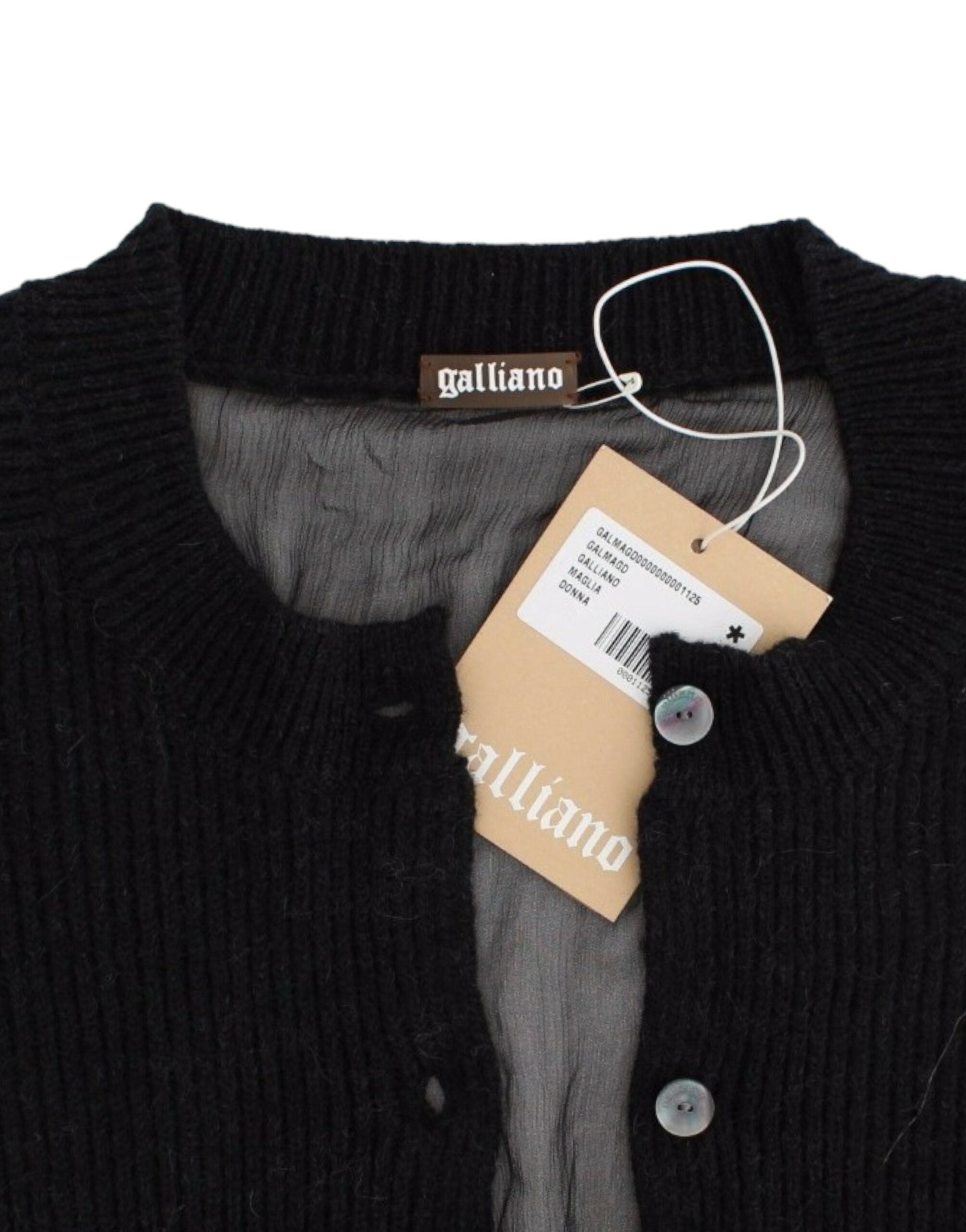 John Galliano Schicke Wollstrickjacke mit transparentem Rücken - Siebentaschen