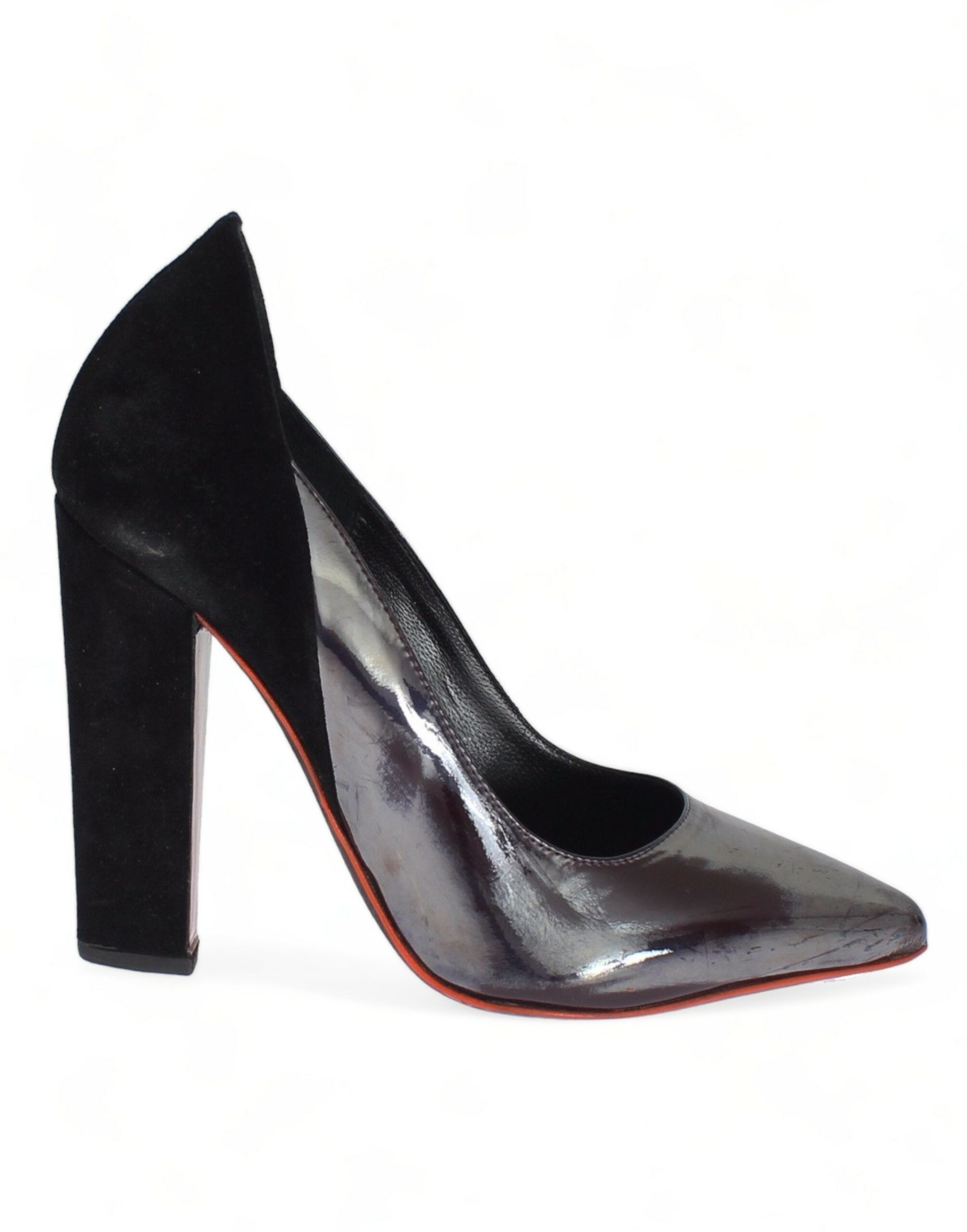 Cédric Charlier Schicke Pumps aus metallicgrauem Leder
